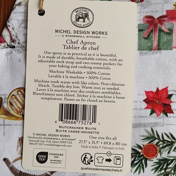 Nutcracker Ballet Holiday Apron Large Pockets Adjustable  Adult OS - Picture 7 of 9